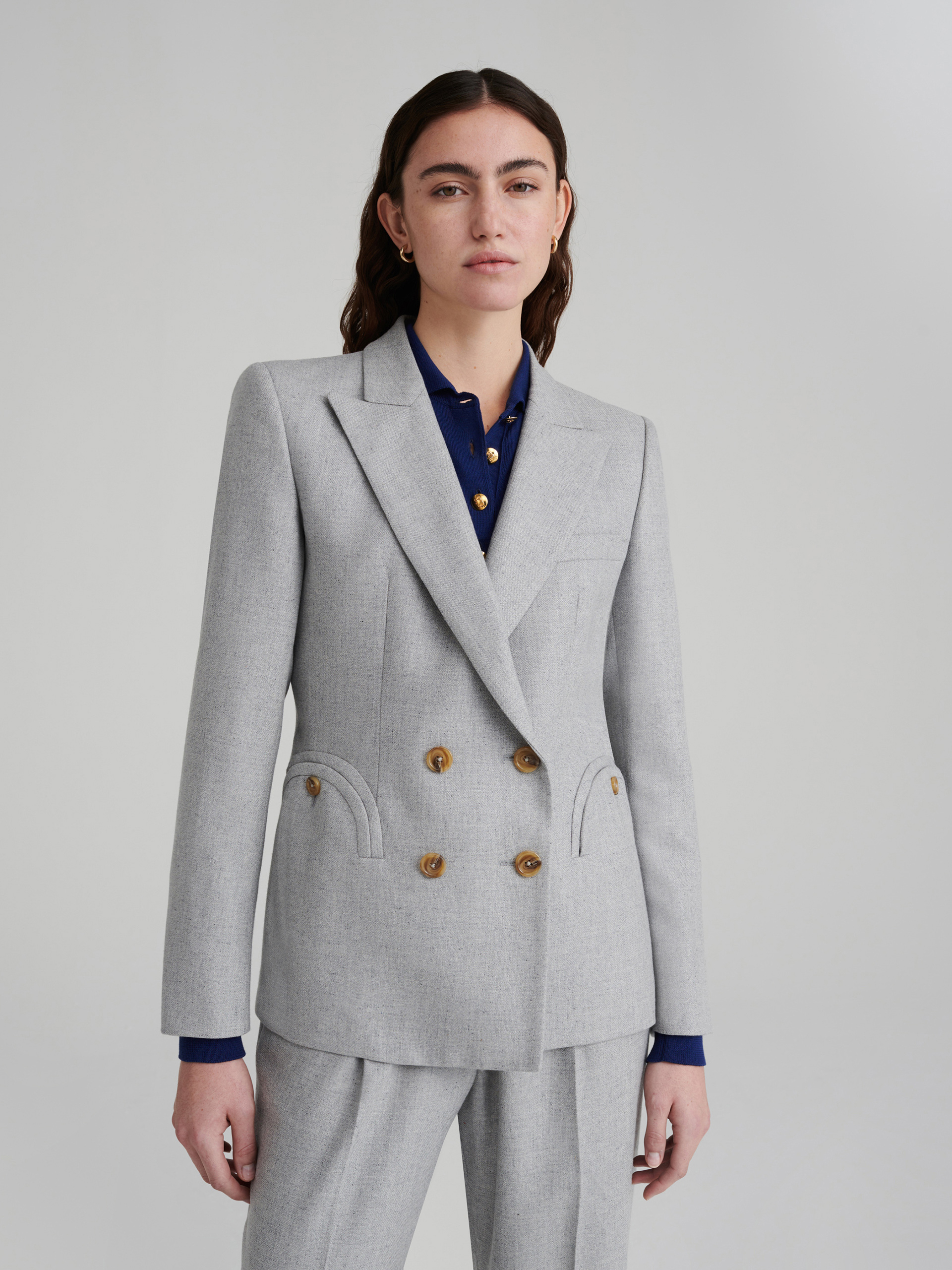 Alithia Ivory Silk amp; Wool Blazer