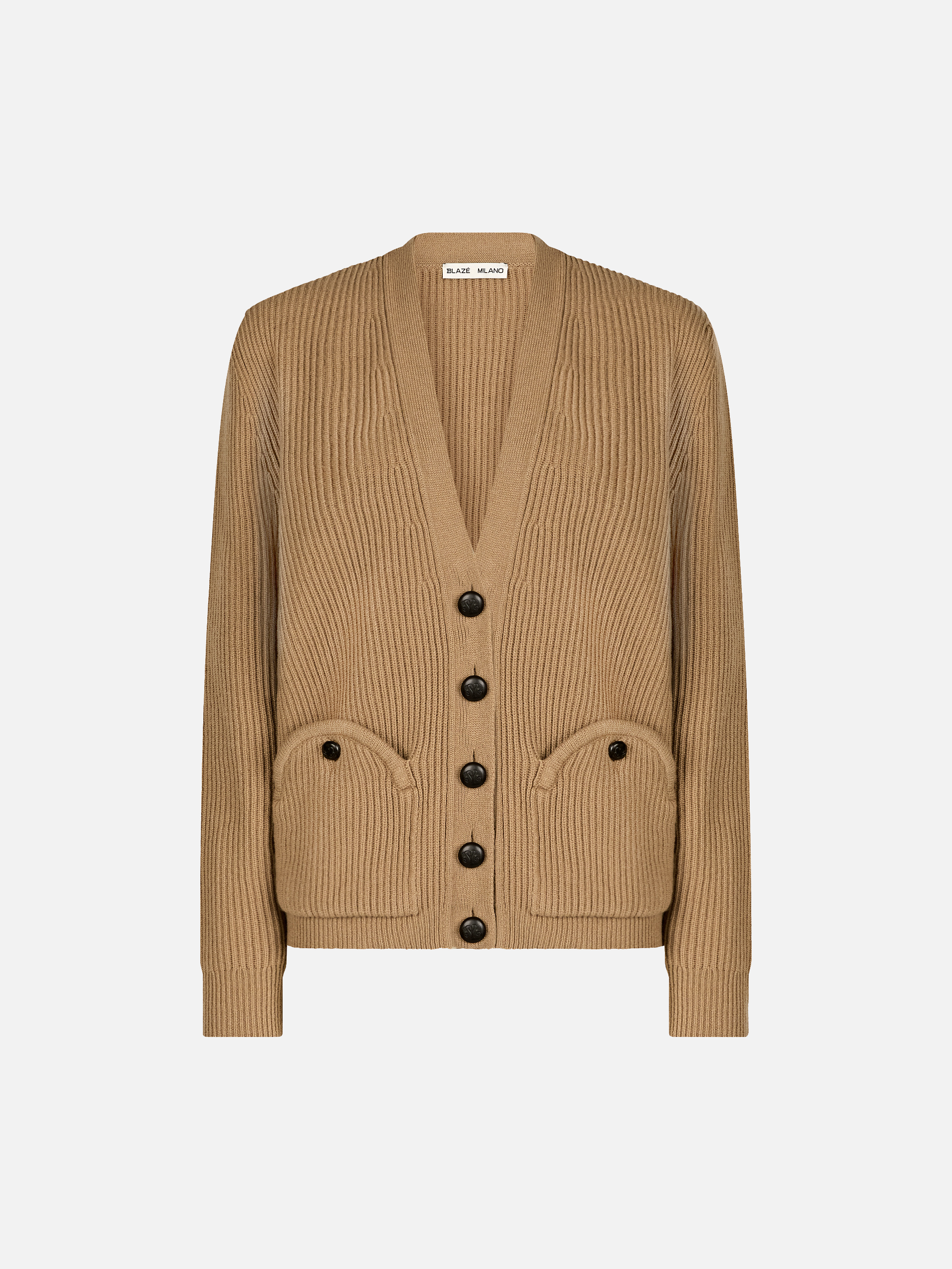 Highland Uda V Neck Cardigan in Highland Camel