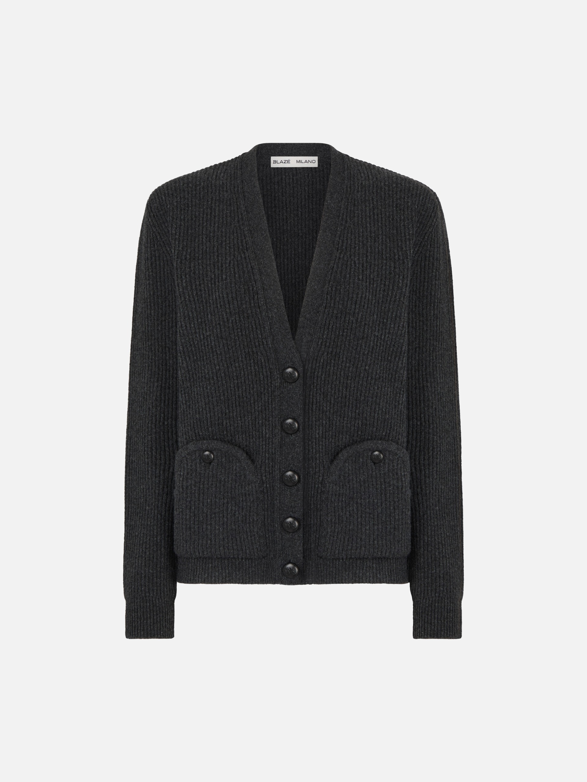Highland Uda V Neck Cardigan in Highland Black