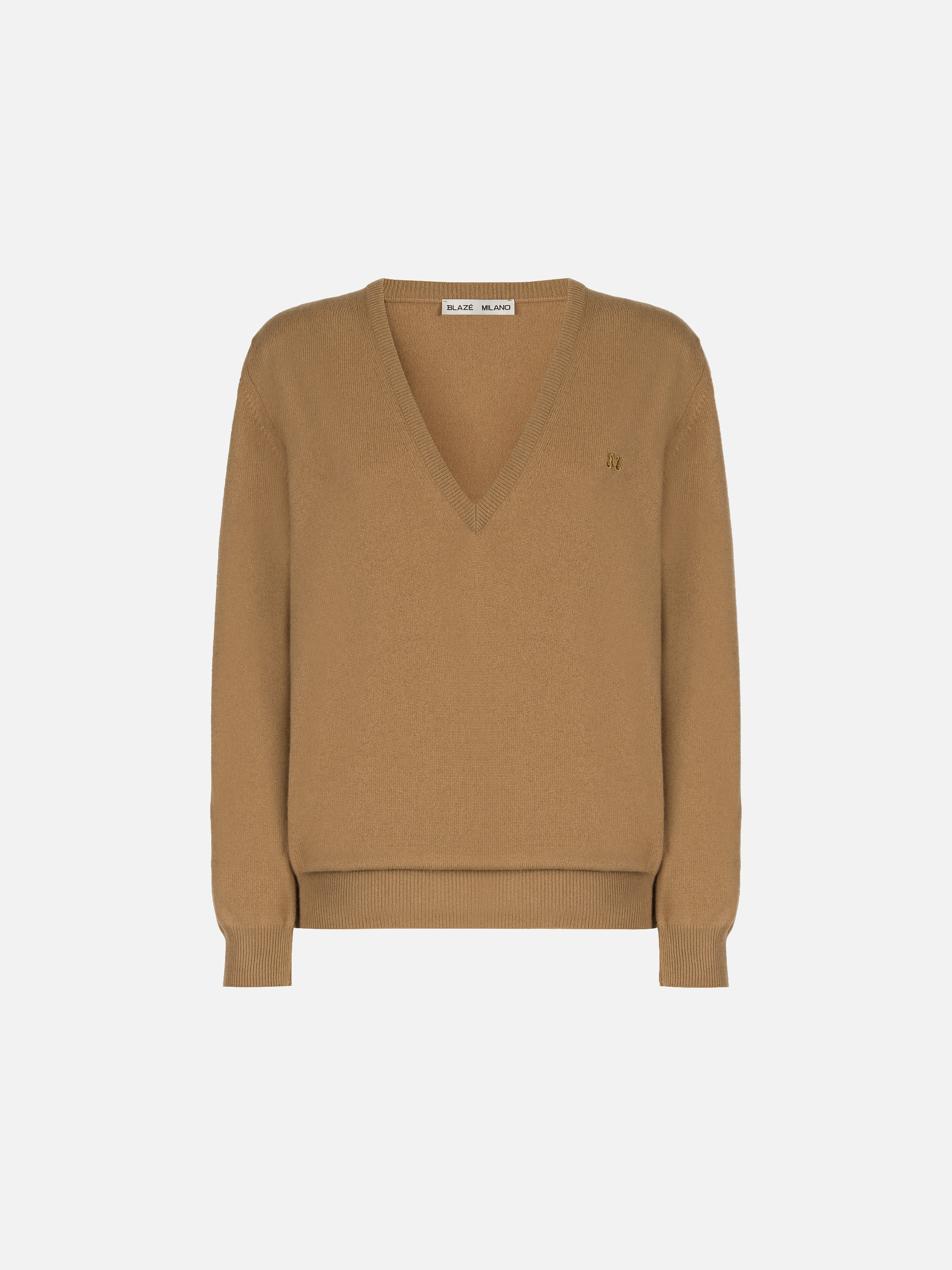 Highland Charmoise V Neck in Highland Camel