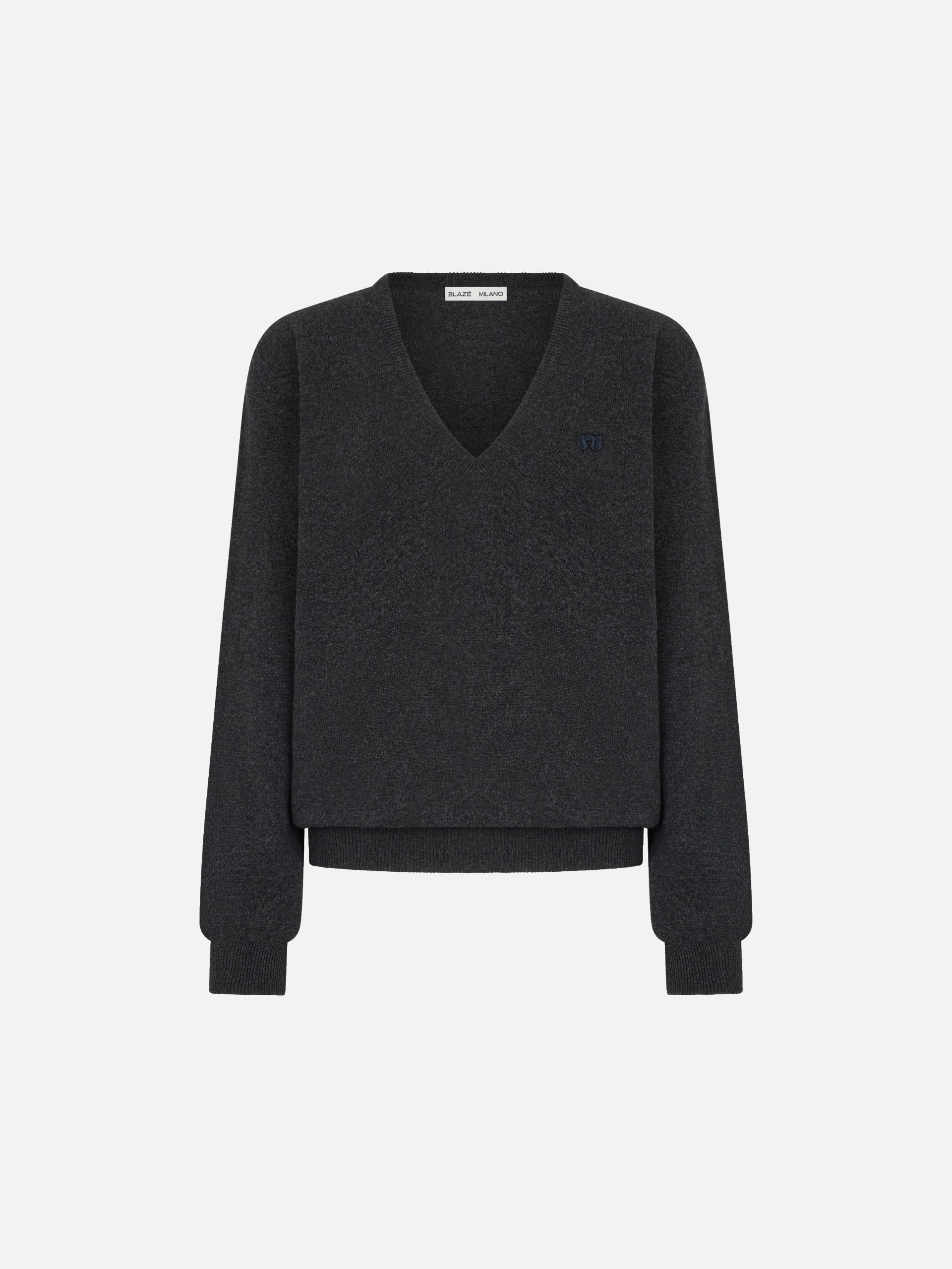 Highland Charmoise V Neck in Highland Black