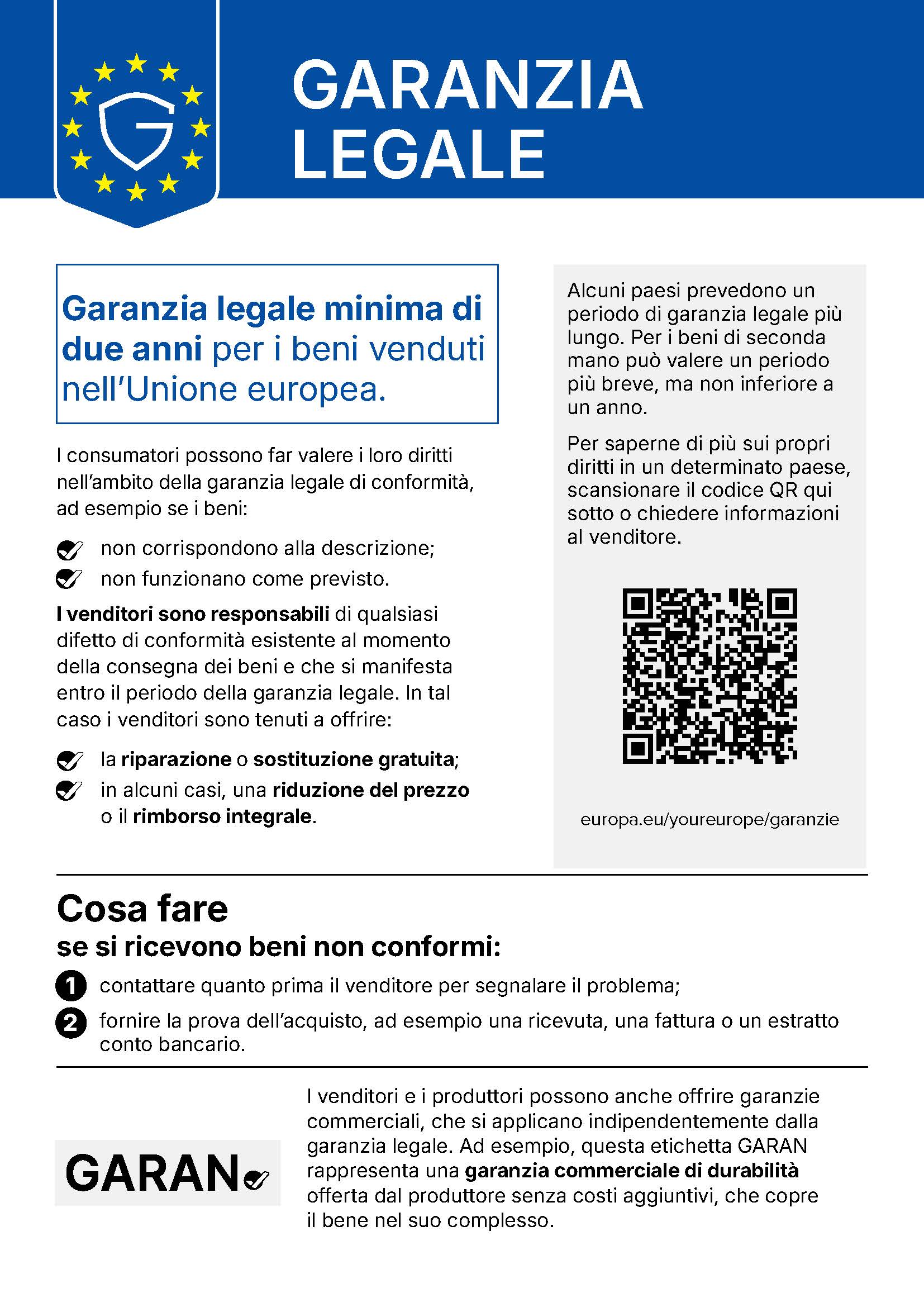 Garanzia Legale dei Consumatori